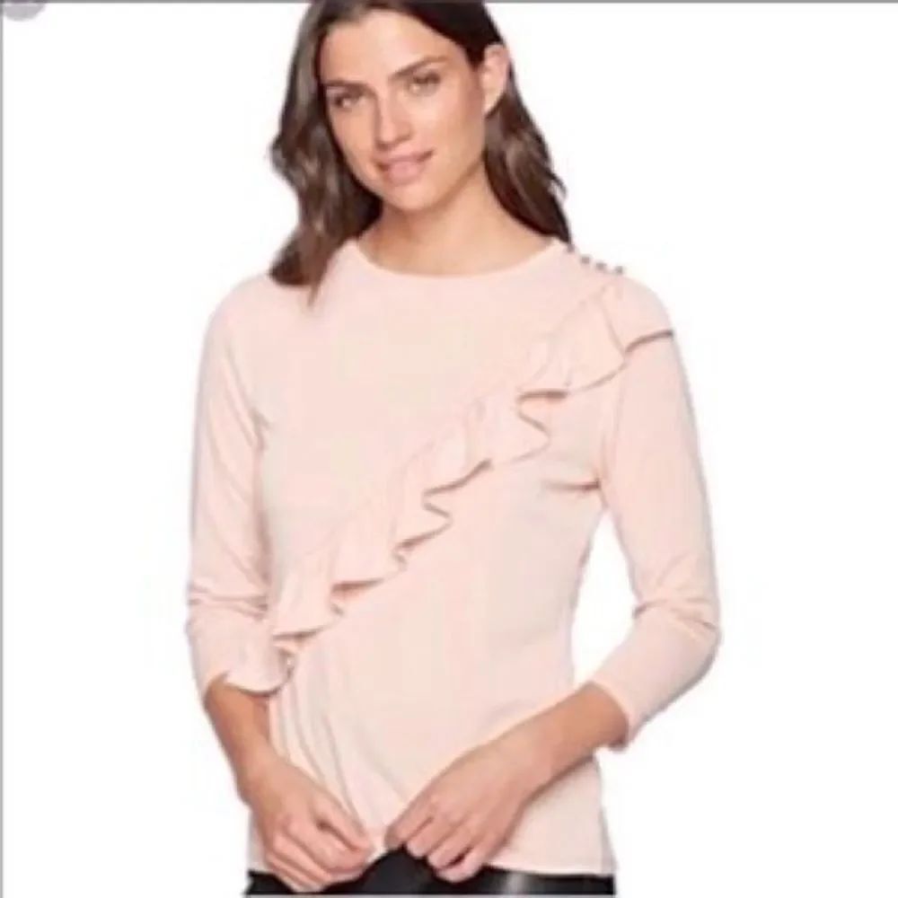 ✨ HP✨Ivanka Trump Silver Metallic Knit Blouse✨
